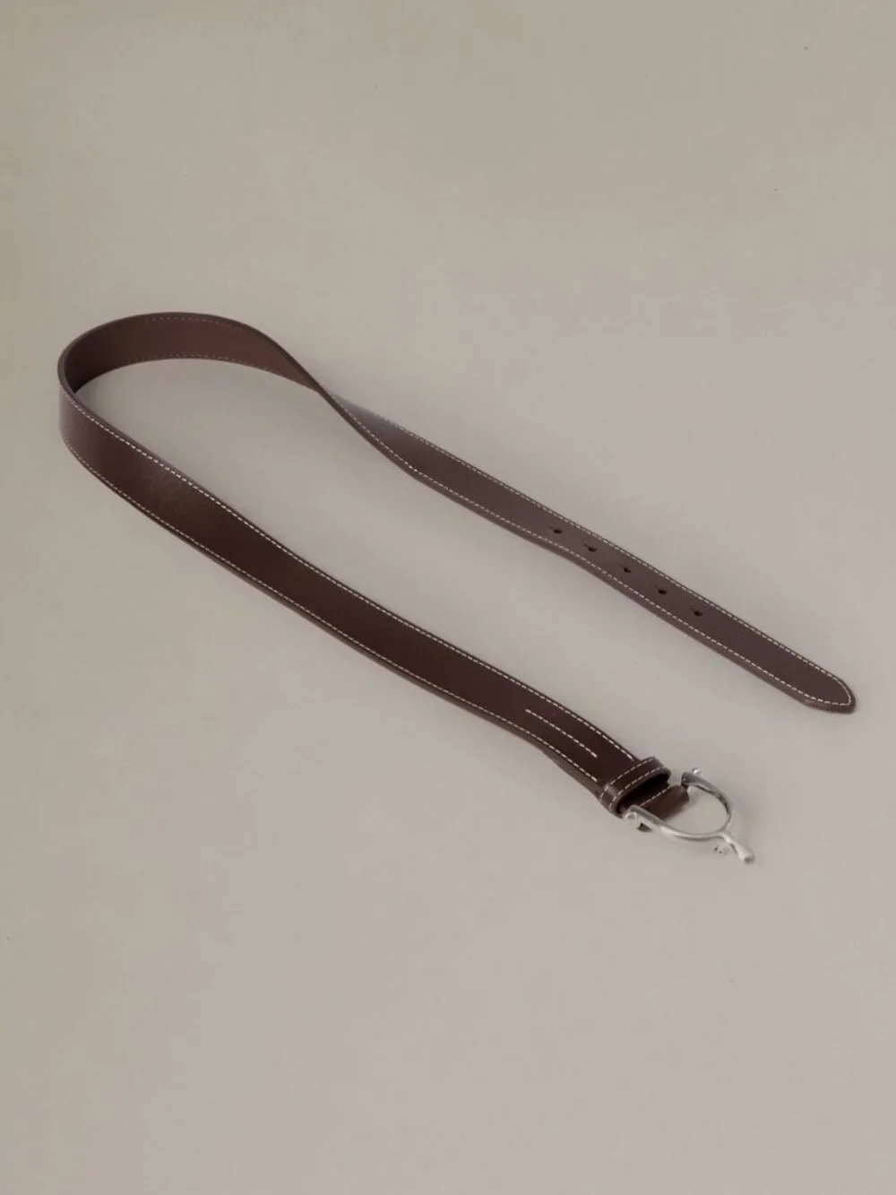 J McLaughlin Leather Spur Buckle Belt - Dark Brown NEW